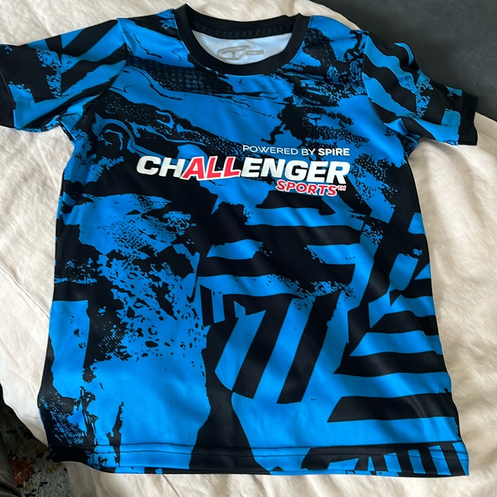 Youth soccer shirt.